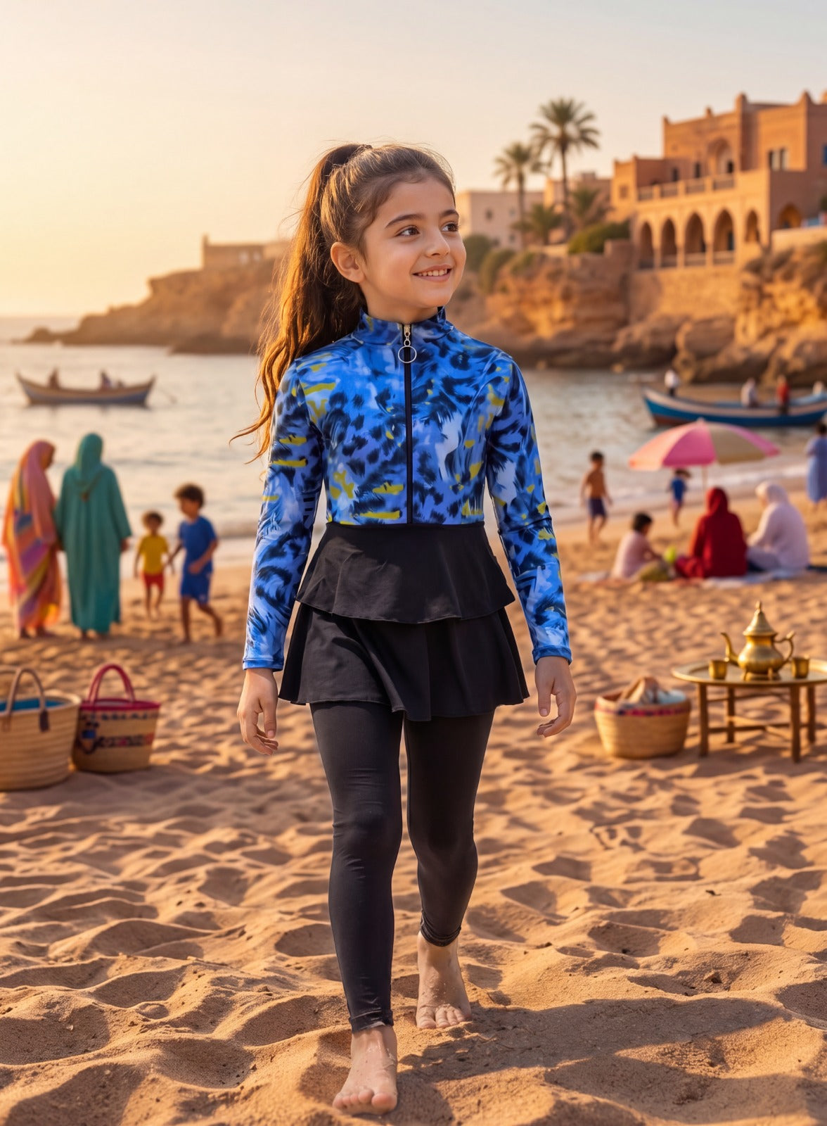 بوركيني للأطفال بتصميم عصري وأنيق