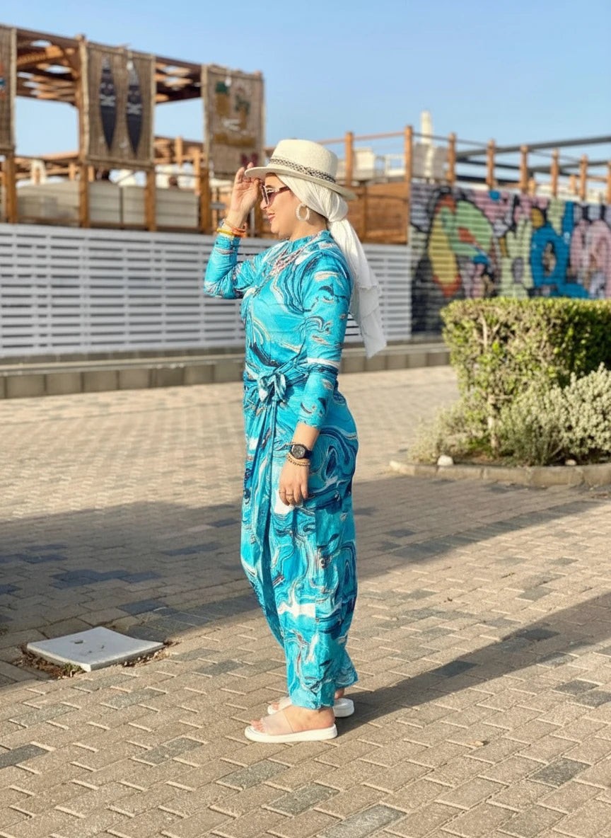 بوركيني ثلاث قطع أنيق ومحتشم للسباحة